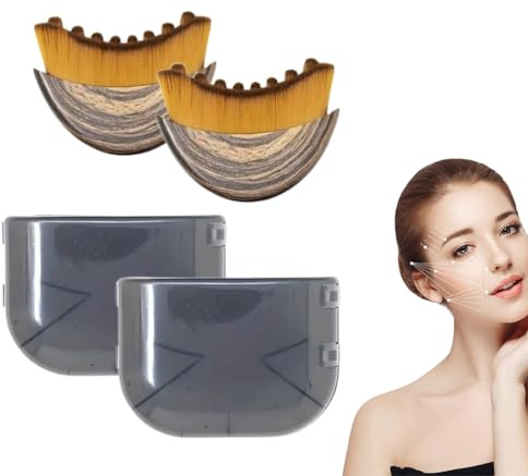 DOKRIN Manuelle Gesichtsbürsten，massaggiatore per mascella e mento, design ergonomico, strumento per la scultura del viso, esfoliazione delicata e schiarente, setole naturali morbide