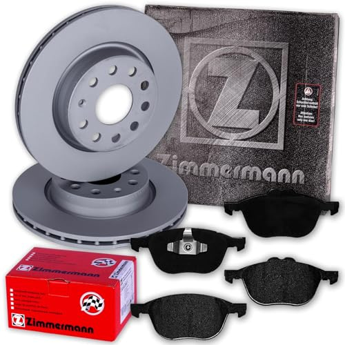 Zimmermann Bremsscheiben 278mm + Beläge vorne | 250.1352.20 + 23723.180.1 passend für Focus II + C-Max