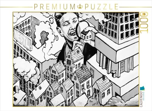 CALVENDO Puzzle EIN Motiv aus dem Kalender Schwarz Weiße Graffiti Impressionen aus Bielefeld | 1000 Teile Lege-Größe 64 x 48 cm Foto-Puzzle für glückliche Stunden