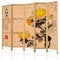 decomonkey Paravent Raumteiler Innen Japan Blumen 225x171 cm 5 Teilig Room Divider Wall Raumteiler Stehend Trennwand Sichtschutz Spanische Wand Sichtschutzwand Wohnzimmer Holz Spa Zen Orient Japan