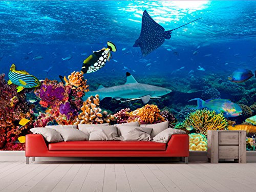 Oedim Wandtapete aus Vinyl und Vliestapete, maritimes Hintergrund | Wandtapete | Wandtapete | Verschiedene Größen | Dekoration für Esszimmer, Wohnzimmer, Schlafzimmer 350x250cm