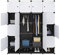 eSituro Armario Organizador Modular Estanterías de Montaje de DIY, Armario de Almacenamiento de Plástico, Armario Estantería con Puertas, 111 x 35 x 165 cm Negro+Blanco SGR0038