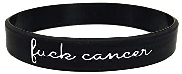 Butler & Grace Fuck Cancer Silikon Medizinische Armband. Fuck Cancer Notfall Armband fur Herren Damen Schwarz Weiss 8 zoll 202 mm (1 Band Only-Black)