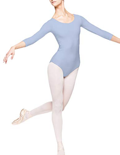 3/4 Kurzarm Damen Ballettanzug Klassischen Body, 2002 (XS, Himmelblau)
