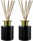 WHOLE HOUSEWARES Schwarzer Raumduft Diffuser - 16 Stück Raumduft Stäbchen und Goldener Kappe - 2er Set Duft Diffuser Raumlufterfrischer Hochzeit, oder Zum Muttertag
