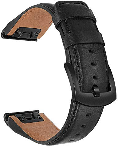 TRUMiRR Ersatz für Garmin Instinct 2 E 3 Solar 45mm/Fenix 7 Sapphire Solar/6 Pro/5 Plus/Tactix 8 47mm Armband,22mm Quick Release Easy Fit Uhrenarmband Leder Armband für Forerunner 955 945/Epix Gen 2