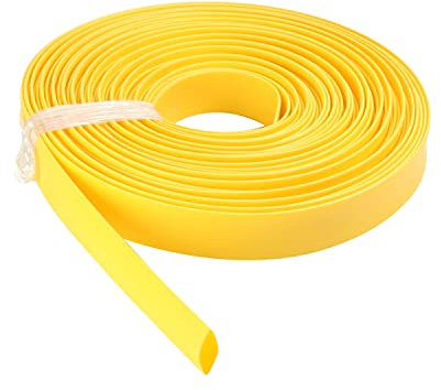 Othmro 1pc Heat Shrink Tubing, 8mm ID Shrink Tube Electric Insulation Tube, 2:1 Ratio Heat Shrink Sleeving Cable Protector—Yellow (Length: 10m)