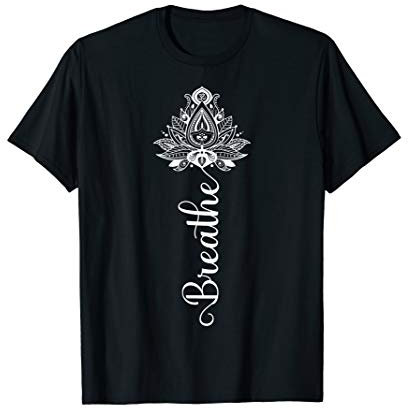 Breathe Atme Mandala Lotus Blume Namaste OM Yoga Meditation T-Shirt