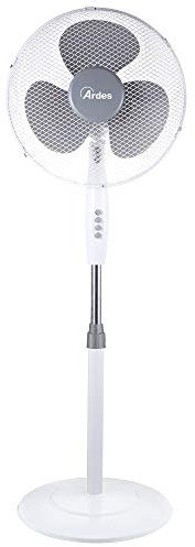 ARDES AR5BR40PB Ventilador de Pedestal Silencioso 3 Palas BRISA 40PB Ventilador Ardes Pedestal Oscilante e Inclinable con Panel Manual Ventilador de Vástago 3 Velocidades y Altura Regulable