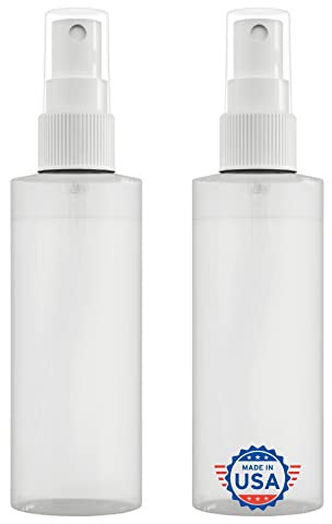 JND - Botella de plástico con atomizador de niebla fina, 4 onzas, recargable, reutilizable, pulverizador portátil, tamaño de viaje, a prueba de fugas para uso doméstico, aceite esencial, solución de