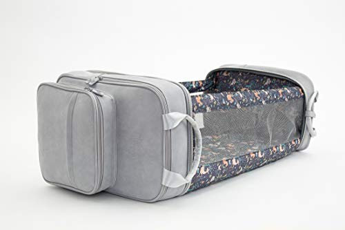 Bizzi Growin RucPOD Rucsac Wickeltasche für Babybett, veganes Leder, Whisper Grey