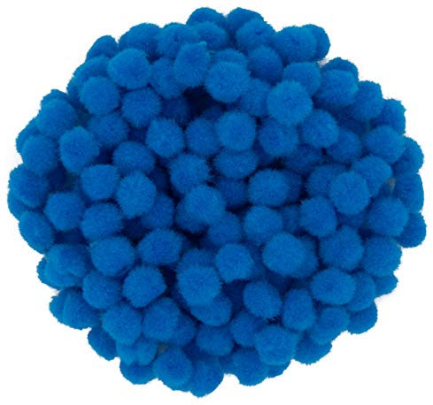 i-mondi® 200 mini pompons zum basteln azurblau in 10mm klein bastel zubehör pom pom bunt kugeln ponpons deko pompom plüsch