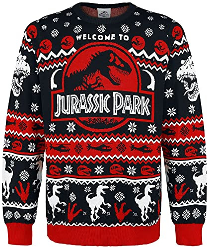 Jurassic Park Logo Männer Weihnachtspullover Multicolor XL