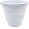 CABLEPELADO Macetero rendondo de plastico, Maceta de plástico, Tiesto para Flores, Macetero para Suelo, 29 cm Altura x 35 cm Diámetro Superior x 16 cm Diámetro Inferior, Plástico, Blanco