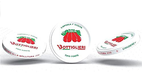 Capsule per barattoli di vetro CF 100 pezzi 70 mm Decoro Pomodoro 1 scelta extra forte modello pesante