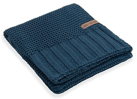 KNIT FACTORY - Vinz Plaid - Petrol - 160x130 cm