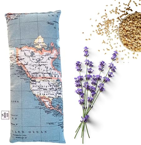 STIGORVI Saco térmico de semillas para microondas - Bolsa de calor y frío con lavanda - Cojín terapéutico hecho a mano en España (13 cm x 31 cm)