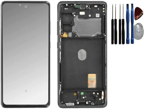SPES Original Samsung Amoled Display Bildschirm Touchscreen Anzeige für Samsung Galaxy S20 FE 5G G781B Rahmen Blau inkl Werkzeug