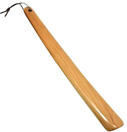 MOJOTIC Schuhlöffel Holz Mit Hängendem Seil - Lang für Männer, Frauen, Kinder und Schwangerschaft - Schuhanzieher