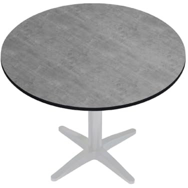 GGMMÖBEL COMPACT | Esstisch HPL Tischplatte | Ø68 cm | Beton | Perfekt für klappbare Gartentisch, Esstisch | Outdoor | Restaurant, Cafe, Bar