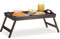 2X Vassoio da Letto in bambù, Pieghevole con Manici, Bordo Rialzato, per Colazione, HxLxP: 22x61,5x30 cm, Marrone