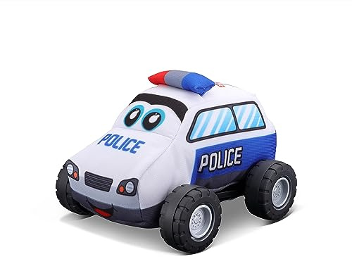 BBJunior My 1st Soft Car - Police Car: Spielzeugauto mit Rückzugsmotor, ab 12 Monaten, 13 cm, blau-weiß (16-89053)