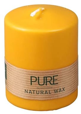 luterna Pflanzen Kölle Kerze 'Pure', Safe Candle, Brenndauer ca. 41 h, Natur/senf, Wachs, 9 x 7 cm