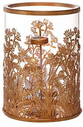 PartyLite Hurricane Kerzenhalter - Goldener Wedel für Glaskerzen
