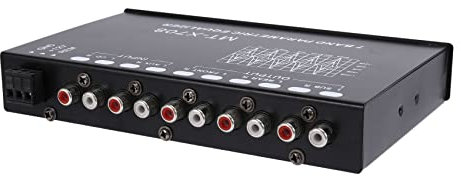 Jufjsfy Equalizzatore Audio per Un 7 Bande, Equalizzatore Grafico per Amplificatore per Regolabile Un 7 Bande Interruttore di Selezione Ingresso CD/AUX, Nero