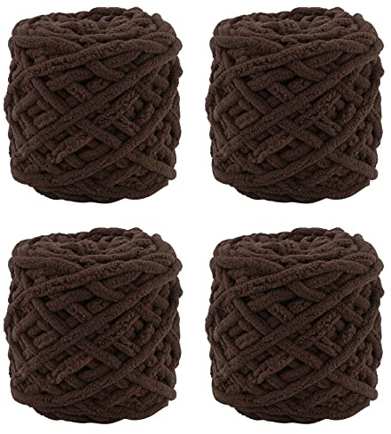 Knitting Wool Yarn 4 x 100g Multi-Colored Soft Chunky Yarn for Crochet Projects Making Plush Balls Handmade Bags Sweaters Shoes Hats Sweaters Blankets Scarves