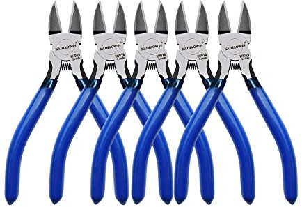 KAIHAOWIN Pince Coupante Diagonale, 130 mm Pince à Coupe de Fil Électrique, Pince coupante de côté pour Plastique, Bijoux Et DIY, 5pcs
