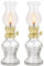 2 Stück Glas Öllampe, Vintage Glas Klar Kerosin Lampe Innen Dekorative Hurricane Lampe Öllaterne für Tischdekoration und Notbeleuchtung (Klar)