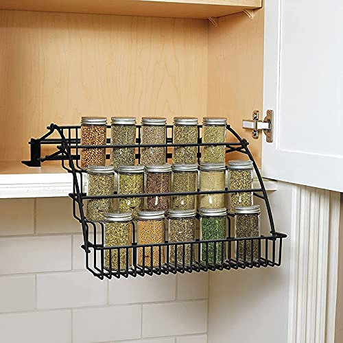 Tiamu 3 Etagen Gewürzregal zum Aufhängen, Küchen Organizer, Metall Küchenregal Spice Rack, Platzsparender Wandregal, Gewürzregal Wand für Gewürzdosen und Küchengeräte