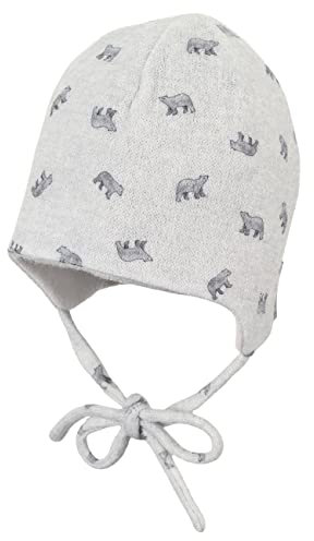 Sterntaler Baby - Jungen Mütze Baby Beanie Mütze Eisbären, hellgrau, 43