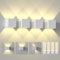 ChangM Wandleuchte Innen Aussen 7W LED Wandlampe mit Einstellung des Blattwinkels, IP65 Wandleuchte Weiße Schale mit Ersetzbaren G9 LED Birne, Warmweiß 3000K, 4 Stücke