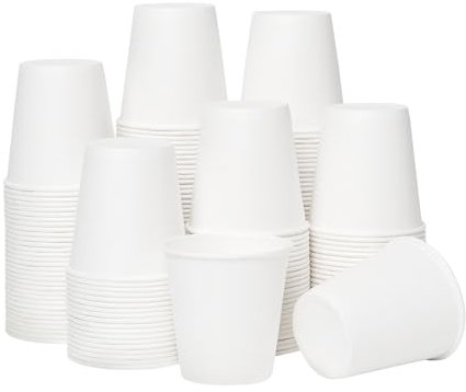 RACETOP [100 Count] 3 oz Paper Cups Bathroom, Small Paper Cups Disposable, Bathroom Cups, Mouthwash Cups, Ideal for Bathroom, Snack