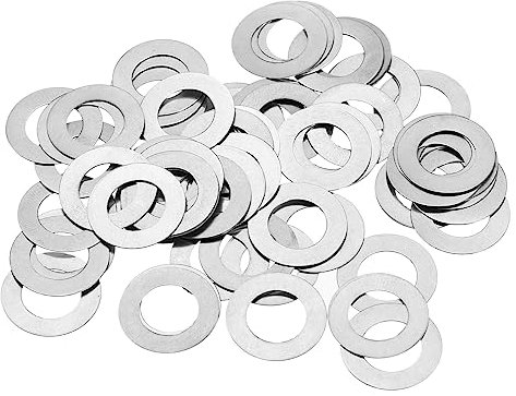 QUARKZMAN M8 304 Inoxidable Acero Planas Arandelas, 50uds 8x14x0,2mm Ultra Delgado Plano Espaciadores para Tornillo Perno, Electrónica Reparación, Automoción