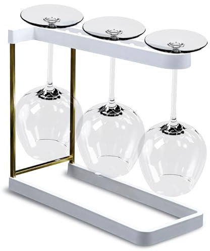 Happy Sinks Pascal Charmolu Support pour verres à vin pour lave-vaisselle – Égouttoir pour verres à vin – Support de comptoir pour verres à vin – Support pour 3 verres à pied