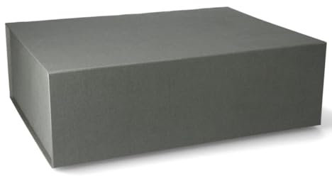ideas in boxes Premium Geschenkbox mit Deckel, faltbar, Geschenkkarton, Magnetbox, Geschenkverpackung für Weihnachten & Geburtstag, Magnetfaltbox, Grau, 38x28x12cm