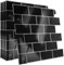 YAYODS 5 Sheets Self Adhesive Wall Tiles, 3D Peel and Stick Wall Tiles for Kitchen and Bathroom, Stick on Tiles Backsplash Splashback Tiles for Walls, Black Metro Subway Tiles (12x12)