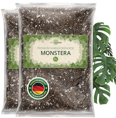 ORAGARDEN Monstera Terra per piante d'appartamento e giardino – 6L Monstera Substrato per piante, palme, fiori – 5 componenti terriccio