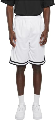 Urban Classics Men's Stripes Mesh Shorts, White/Black/White, XL
