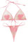 SNOMYRS Micro bikini extrême transparent minuscule bikini microkini sexy Saint-Valentin lingerie soutien-gorge et culotte deux pièces, rose, taille unique