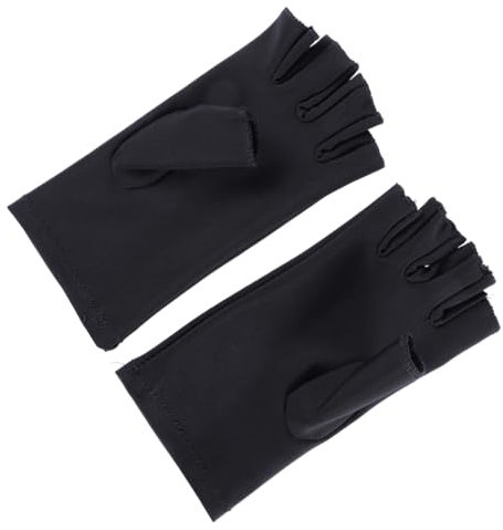 FRCOLOR 5par Guantes De Protección UV para Manicura De Guantes Negros Anti-UV Dedos Cortos para Lampas De Uñas y Actividades Al Aire
