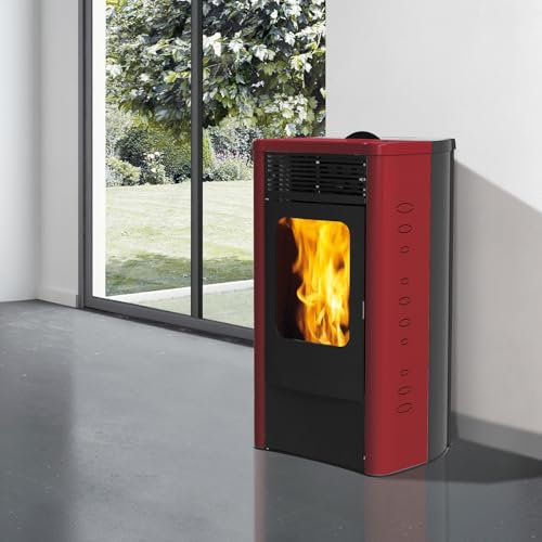 Italiana Camini 812640 ITC Dida2 Pelletofen Stahl/Keramik Bordeaux/A+