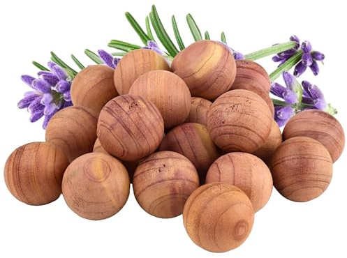 Cedar Wood Moth Balls - 16 Pack - Natural Moth Repellent for Wardrobes - Scented Wood Beads - Sustainable Anti-Moth Products for Clothes Storage (Lavender Scented)