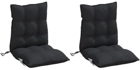 vidaXL Cojines para Silla con Respaldo bajo 2 uds Tela Oxford Negro