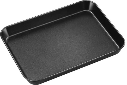 Onader Mini Oven Tray, Heavy Duty Carbon Steel Baking Sheet Pan, 23.6x17.6x2.5cm, Rectangle Traybake Tin for Baking Cooking Serving Roasting, Healthy & Non-Stick, Easy Release & Clean