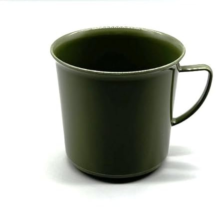 Kimmel Tasse à thé, à café, camping, réutilisable, incassable, 330 ml, en plastique, olive