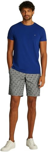 Tommy Hilfiger Men’s Short Sleeve Round Neck Slim Fit Stretch T-Shirt, Blue (Wedge Blue), L